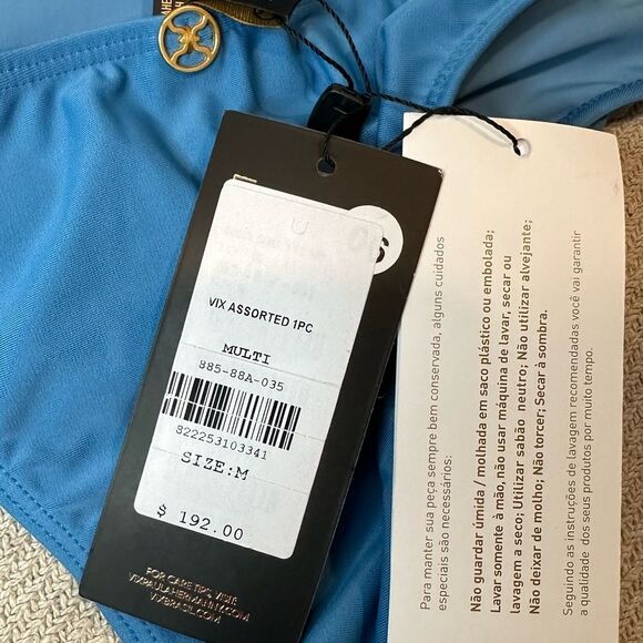 VIX Swim One Piece Bathing Suit Size Medium NWT $192 Blue Cut Out - Picture 4 of 11